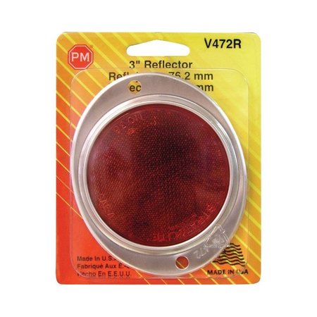 PM COMPANY Reflector Auto Alum Red 3In V472R